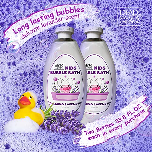 Dead Sea Collection Bubble Bath Kids with Lavender - Cleansing and Moisturizing Liquid Bubble Bath - Lavender Oil and Pure Dead Sea Minerals - Pack of 2 Large Bottles (67.6 fl.oz) - Image 6