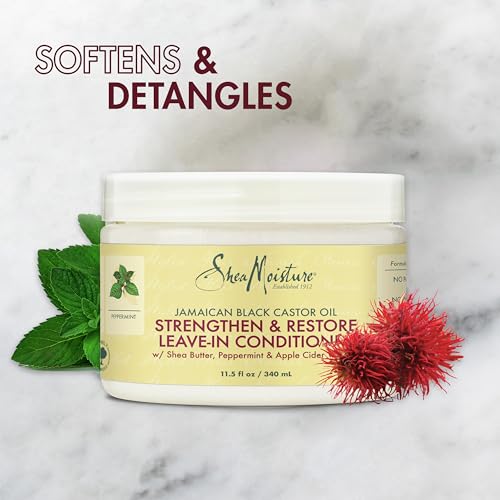 SheaMoisture 100% Pure Jamaican Black Castor Oil Leave In Conditioner For Damaged Hair and To Soften Detangle Hair 11.5oz - Image 3