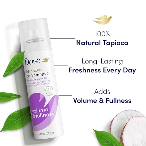 Dove Dry Shampoo Volume & Fullness 2 Count for Oily Hair for Refreshed Hair 5 oz - Image 3