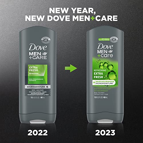DOVE MEN + CARE Body Wash and Face For Fresh, Healthy-Feeling Skin Extra Fresh Cleanser That Effectively Washes Away Bacteria While Nourishing Your 13.5 oz - Image 3