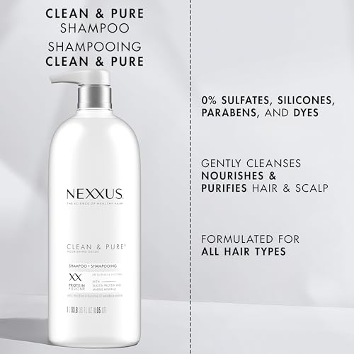 Nexxus Clean and Pure Clarifying Shampoo, With ProteinFusion, Nourished Hair Care Silicone, Dye And Paraben Free 33.8 oz - Image 4