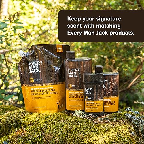 Every Man Jack Amber + Sandalwood Men’s Deodorant - Stay Fresh with Aluminum Free Deodorant For all Skin Types - Odor Crushing, Long Lasting, with Naturally Derived Ingredients - 3oz (2 Pack) - Image 8