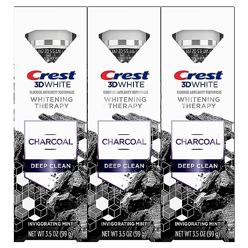 Crest 3D White Whitening Therapy Charcoal Deep Clean Fluoride Toothpaste, Invigorating Mint, 3.5 Ounce, Pack of 3 - Image 7