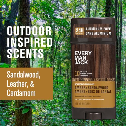 Every Man Jack Amber + Sandalwood Men’s Deodorant - Stay Fresh with Aluminum Free Deodorant For all Skin Types - Odor Crushing, Long Lasting, with Naturally Derived Ingredients - 3oz (2 Pack) - Image 3