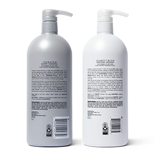 Nexxus Shampoo and Conditioner Therappe Humectress 2 Count for Dry Hair Silicone-Free, Moisturizing Caviar Complex and Elastin Protein 33.8 oz - Image 2
