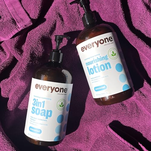 Everyone 3-in-1 Soap, Body Wash, Bubble Bath, Shampoo, 32 Ounce (Pack of 2), Unscented, Coconut Cleanser with Plant Extracts and Pure Essential Oils - Image 3