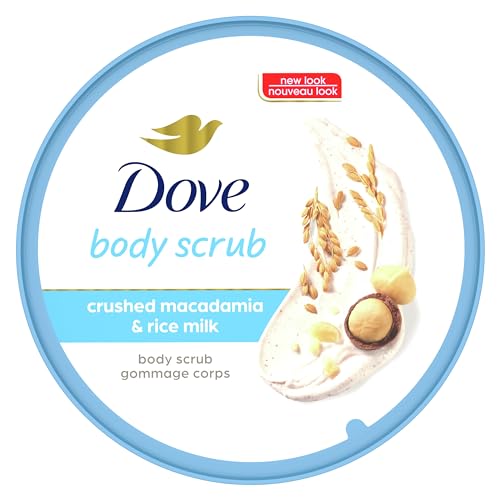 Dove Scrub Macadamia & Rice Milk Reveals Visibly Smoother Skin Body Scrub That Nourishes Skin 10.5 oz - Image 3