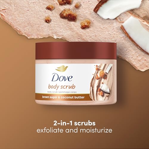 Dove Scrub Brown Sugar & Coconut Butter For Silky Smooth Skin Body Scrub Exfoliates & Restores Skin's Natural Nutrients 10.5 oz - Image 6