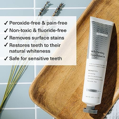 Boka Fluoride Free Toothpaste - Nano Hydroxyapatite, Remineralizing, Sensitive Teeth, Whitening - Dentist Recommended for Adult, Kids Oral Care - Refresh Mint Flavor, 4 Fl Oz 1Pk - Image 2