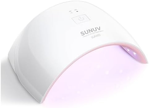 SUNUV UV LED Nail Lamp, Nail Dryer for Gel Nail Polish UV Light for Nails with Sensor 2 Timers SUN9C Pink Gift for Women Girls