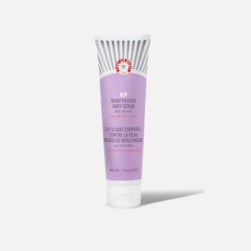 First Aid Beauty – KP Bump Eraser Body Scrub with 10% AHA, Keratosis Pilaris Skin Exfoliater with Glycolic and Lactic acids, Helps Reduce Chicken Skin Bumps, Safe for Sensitive Skin, 4 oz