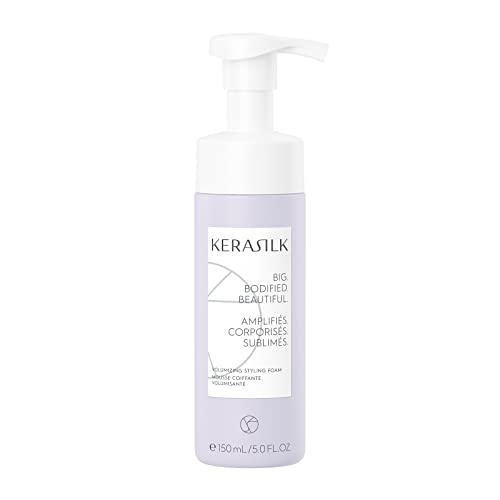KERASILK Volumizing Styling Foam | Lightweight Formula | Creates Long-Lasting Touchable Hold | Enhances Body & Fullness | With Heat Protection | 150ml