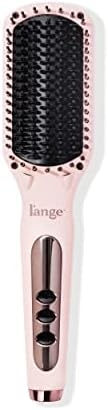 L’ANGE HAIR Le Vite Straightening Brush | Heated Straightener Flat Iron for Smooth, Anti Frizz Hair | Dual-Voltage Electric Brush Straightener | Hot Brush for Styling