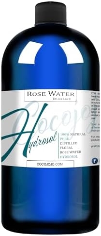 Rose Hydrosol Water Spray Toner 32 oz for Face Hydrating Mist Hydration Pure & Natural Rosewater Hydrosol All Skin Types Face Skin Pores Body Locs Cleansing Bulk Refill COCOJOJO – Packaging May Vary