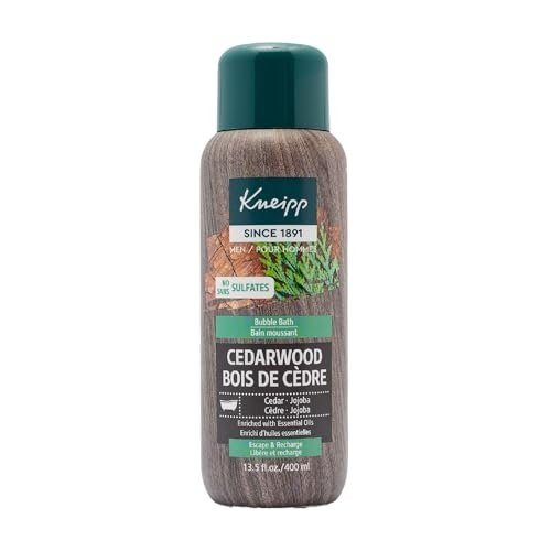 Kneipp Cedarwood Aromatherapy Bubble Bath – Good for a Luxurious Self-Care Experience – for Men Only – Vegan – Sulfate Free – 13.5 fl oz – Up to Eight Baths