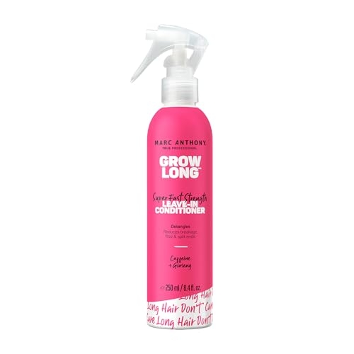 Marc Anthony Leave-In Conditioner Spray & Detangler, Grow Long Biotin – Anti-Frizz Deep Conditioner For Split Ends & Breakage – Vitamin E, Caffeine & Ginseng for Curly, Dry & Damaged Hair