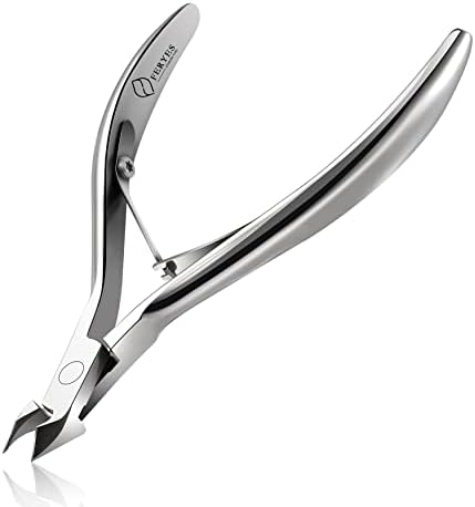 FERYES Cuticle Clipper Professional Manicure and Pedicure Cuticle Remover Tools, Medical Grade Stainless Steel Cutial Cutter, 6mm Jaw- 1 Piece (Silver)