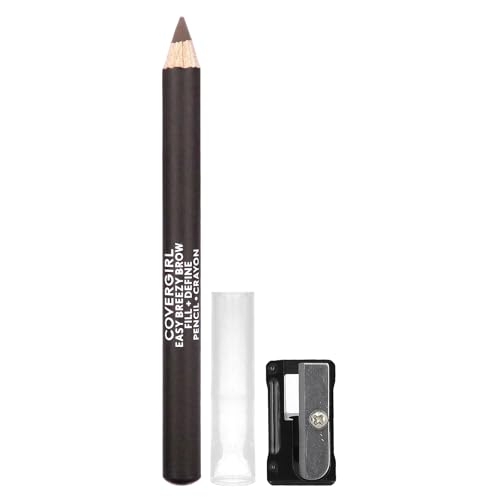 COVERGIRL – Easy Breezy Brow Fill + Define Brow Pencil, Sharpener Included, Long-Lasting, Deeply Pigmented, Blendable Formula, 100% Cruelty-Free
