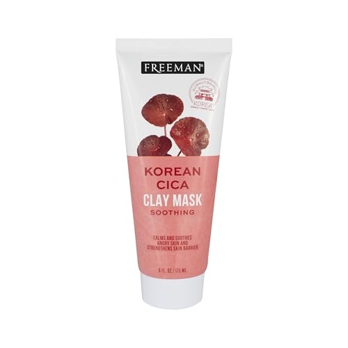 Freeman Exotic Blends Korean Cica Clay Face Mask, Skin Calming Facial Mask, Helps Clear Acne, Soothes & Strengthens Skin Barrier, Clean Skincare, For All Skin Types, 6 fl. oz./175 ml. Tube