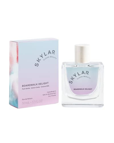 Skylar Boardwalk Delight Eau de Parfum – Hypoallergenic & Clean Perfume for Women & Men, Vegan & Safe for Sensitive Skin – Notes of Cotton Candy, Vanilla & Coconut Milk – 50mL /1.7 Fl oz