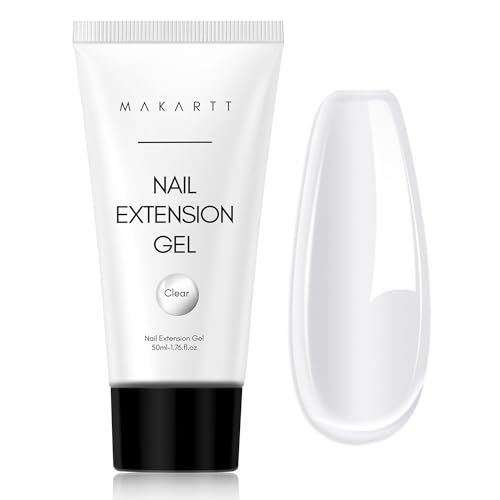 Makartt Poly Nail Gel: Clear 50ML Gel Builder for Natural-Looking Strengthener 3D Molding Gel for Trendy Nail Art-Long-Lasting and Easy to Use Supplies