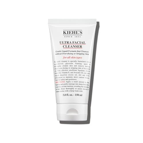 Kiehl’s Ultra Facial Cleanser, Lightweight Foamy Facial Cleanser, Enriched Formula that Replenishes Skin Barrier, Gently Exfoliates and Moisturizes, Suitable for All Skin Types, Paraben Free
