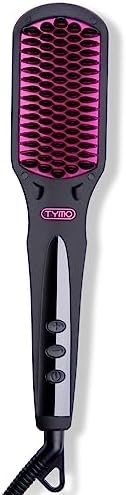 TYMO One-Step Hair Straightening Brush with Negative Ions, Ceramic Heating, 16 Temperature Settings, LCD Display, and Anti-Scald Safety Design for All Ages