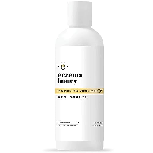 ECZEMA HONEY Fragrance-Free Oatmeal Comfort Bubble Bath – Sensitive Skin Body Wash & Bath Soak – Moisturizing Bath Products – Nourishing Bubble Bath for Women, Men, & Kids (12 Oz)