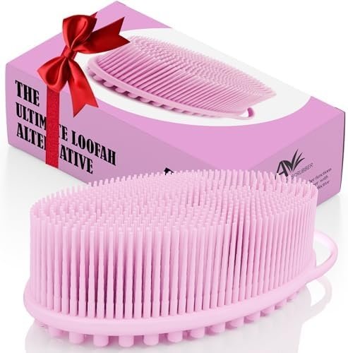 Avilana Silicone Body Scrubber – Dual-Sided Silicone Loofah for Shower, Body Scrubber for Men & Women, Gentle Loofa Alternative, Easy-to-Clean Silicone Body Scrubber Exfoliator
