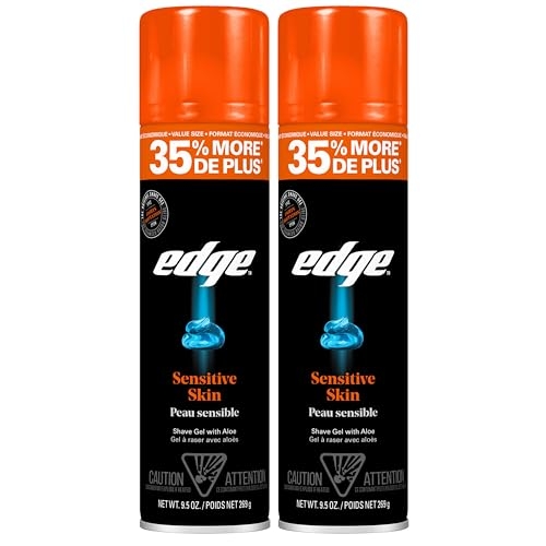 Edge Shaving Gel for Men, 9.5oz, 2 Pack Mens Shave Gel with Aloe, Mens Shaving Cream, Sensitive Skin Shave Gel – Moisturizes, Protects, and Soothes