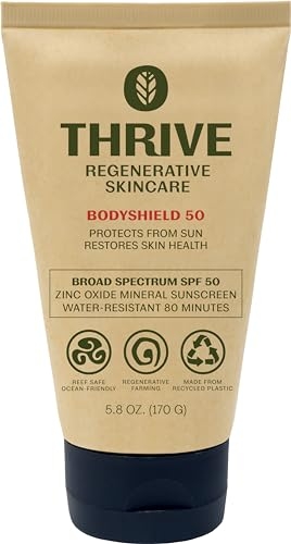 Thrive Reef Safe Sunscreen SPF50 – Hawaii 104 Reef Act Compliant – Mineral Sunscreen Non-Nano Zinc Oxide – Vegan, (5.8 Oz (Pack of 1))