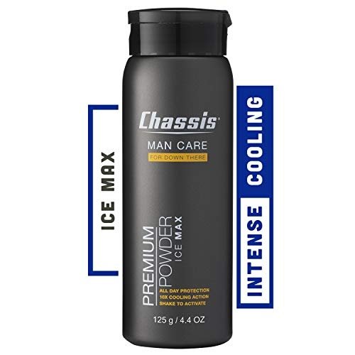 Chassis Ice Max Premium Body Powder for Men, Odor-Absorbent, Anti-Chafing, Talcum-Free, Men’s Hygiene Comfort Powder, Natural Ingredient Ball Deodorant for Men, Original Fresh Scent