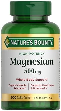 Nature’s Bounty Magnesium, Bone and Muscle Health, Whole Body Support, Tablets, 500 Mg, 200 Ct