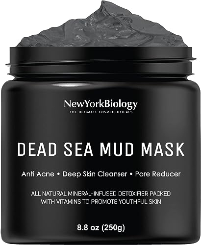 New York Biology Dead Sea Mud Mask for Face and Body – Spa Quality Pore Reducer for Acne, Blackheads & Oily Skin, Natural Skincare for Women, Men – Tightens Skin for A Healthier Complexion – 8.8 oz
