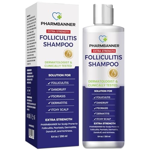 Anti-Fungal Shampoo for Folliculitis, Seborrheic Dermatitis, Scalp Psoriasis – Relieves Itchy & Dry Scalp