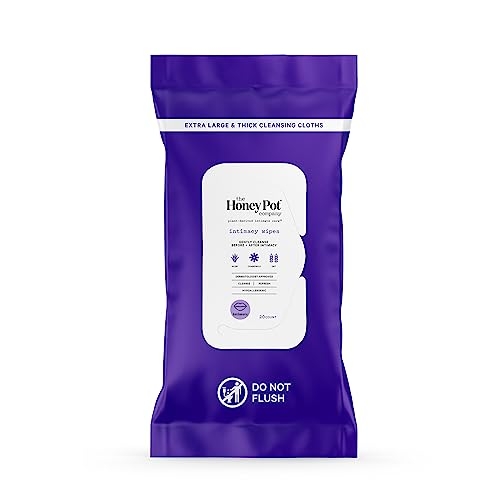 The Honey Pot Company – Intimacy Cleansing Wipes – PH Balancing, Paraben Free, Feminine Products – Ultra-thick and Extra Large Cleansing Cloths for the Bedroom – 20 ct.
