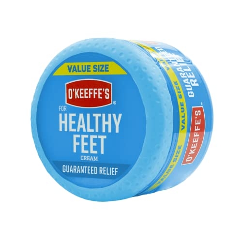 O’Keeffe’s for Healthy Feet Foot Cream; Guaranteed Relief for Extremely Dry; Cracked Feet; Instantly Boosts Moisture Levels; 6.4 Ounce Jar; Value Size; (Pack of 1)