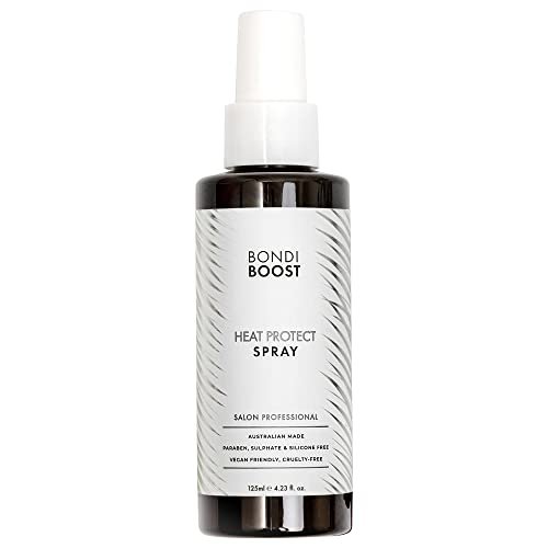 BondiBoost Heat Protectant Spray 4.23 fl oz – Thermal Hair Protection from Heat Styling – Light Weight Formula – Sulfate + Paraben Free, for Women + Men – Vegan/Cruelty-Free – Australian Made
