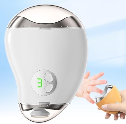 2 in 1 Electric Polishing Automatic Nail Clippers, 2025 Upgraded Electric Nail Clippers for Adults, Electric Toe Nail Clippers for Thick Toenails Seniors, Finger Nail Clippers Nail Trimmer (White)