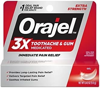 Orajel 3X for Toothache & Gum Pain: Maximum Gel Tube 0.42oz – From #1 Oral Pain Relief Brand – Orajel for Instant Pain Relief
