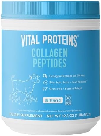 Vital Proteins Collagen Peptides Powder, Promotes Hair, Nail, Skin, Bone and Joint Health, Zero Sugar, Unflavored 19.3 OZ