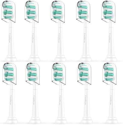 Toothbrush Replacement Heads for Philips Sonicare ProtectiveClean DailyClean Electric Toothbrush Head 1 2 Series Plaque Control Gum 4100 5100 C1 C2 G2 Snap-on, 10 Pack