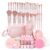 MAANGE Makeup Brush Set 49 Pcs Makeup Tool Set Premium Synthetic Foundation Powder Concealers Eye shadows Blush Makeup Brushes (Pink, 49 Piece Set)