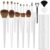 Makeup Brushes With Case 20PCs Professional Makeup Brush Set, Foundation Powder Eyeshadow Brush Set Eyebrow Concealer Contour Travel Brushes Kit with Holder & 2 Powder Puff-White