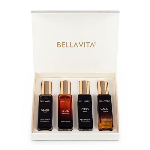 Men’s Luxury Perfume Gift Set (4 x 0.68 fl. oz.) | Gifts for Men | Klub, Oud, CEO, Goat Perfume | Masculine, Woody, Citrusy, Aromatic perfumes for men