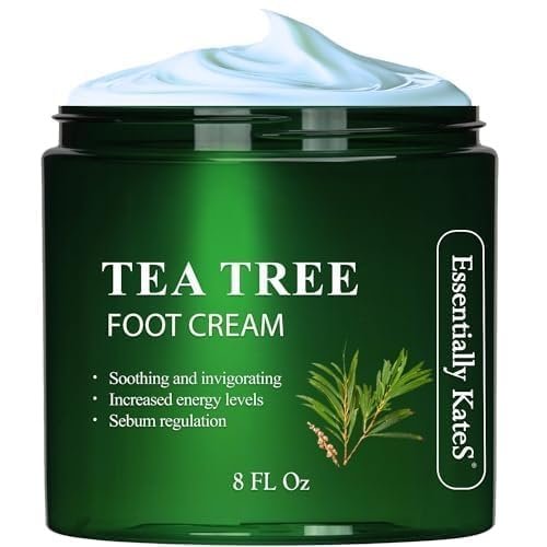 Tea Tree Oil Foot Cream 8 Fl Oz – Toe Nails, Athletes Foot, Ringworms, Jock Itch, Foot Odor, and Soothes Itching Skin and Feet – Cracked Heels and Itchy Skin.
