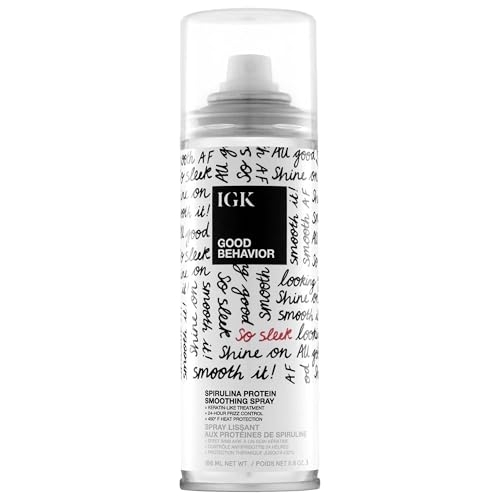 IGK GOOD BEHAVIOR Spirulina Protein Smoothing Spray | Keratin Like Treatment + Frizz Control + Heat Protectant | Vegan + Cruelty Free |