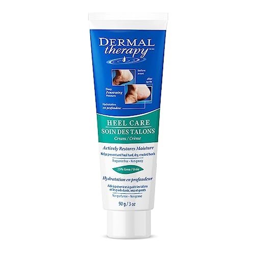 Dermal Therapy – Heel Care Cream, Foot Cream for Dry Cracked Heels, Intense Foot Moisturizer with Urea and AHA, Foot Lotion and Feet Exfoliator with Non-Greasy Formula, 3 o.z.