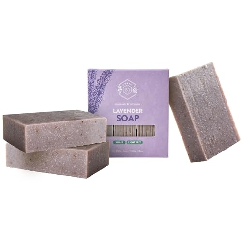 Handmade Vegan Natural Bar Soap Cold Pressed For Face And Body, With Premium Essential Oils, For Men And Women 3 Pack (Lavender)