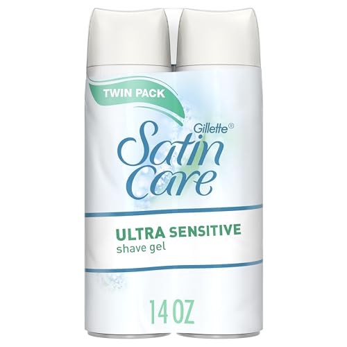 Gillette Satin Care Ultra Sensitive Shave Gel for Women, Pack of 2, 7oz Each, Frangrance Free